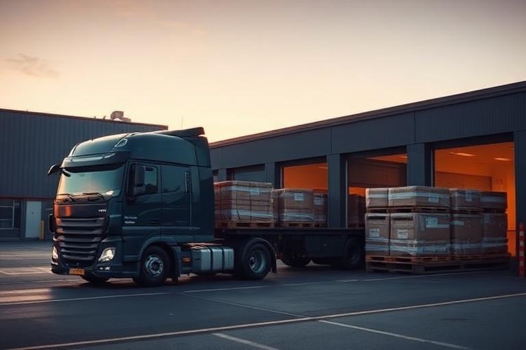 Delivery van being loaded with palletised stock
